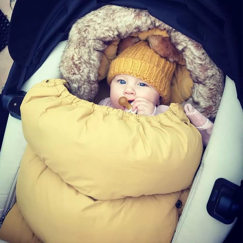 vinterbloom婴儿睡袋加厚防寒保暖冬季儿童推车外出防风脚套包被