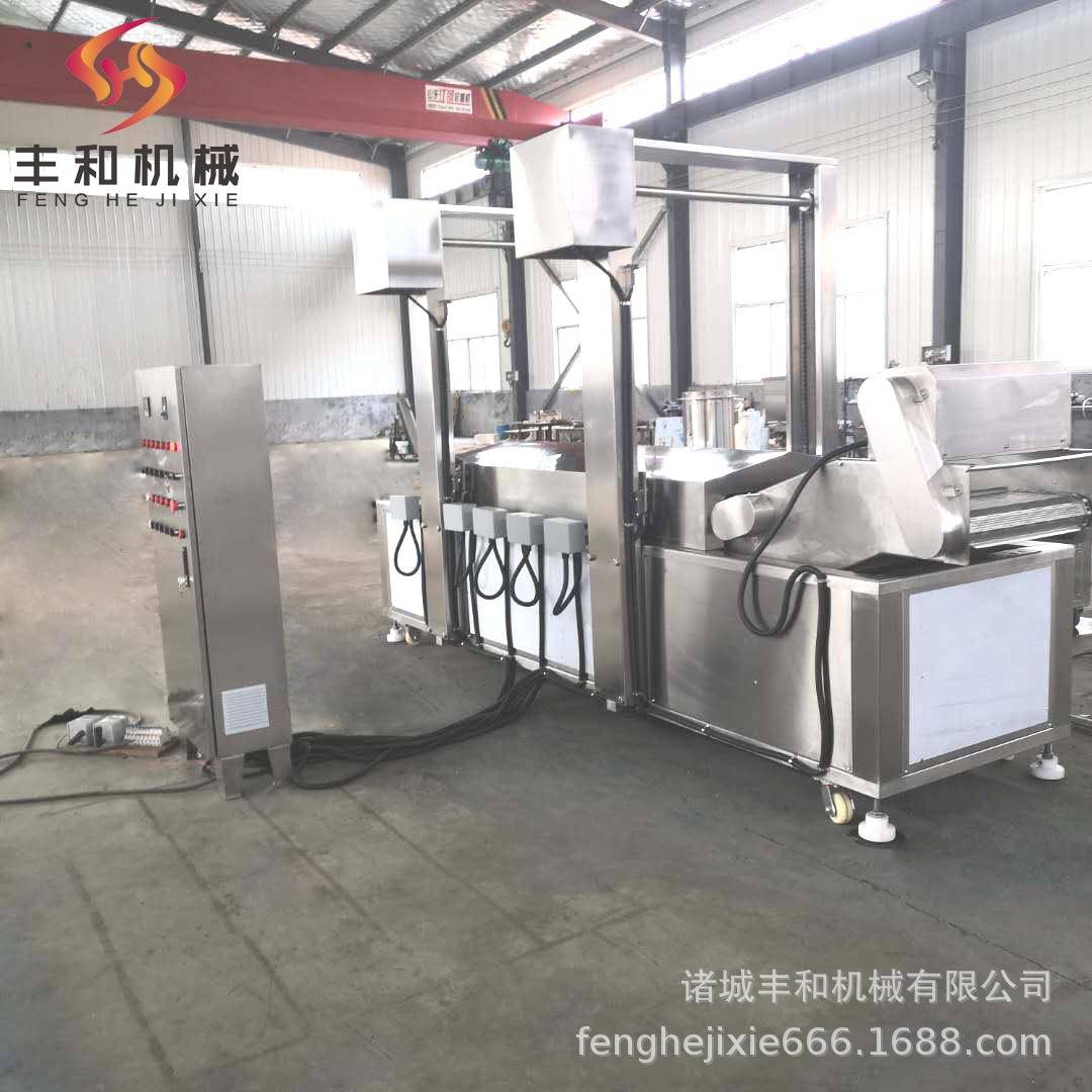 洋葱圈裹糠油炸流水线 鱿鱼圈油炸流水线 鱿鱼须裹浆油炸流水线