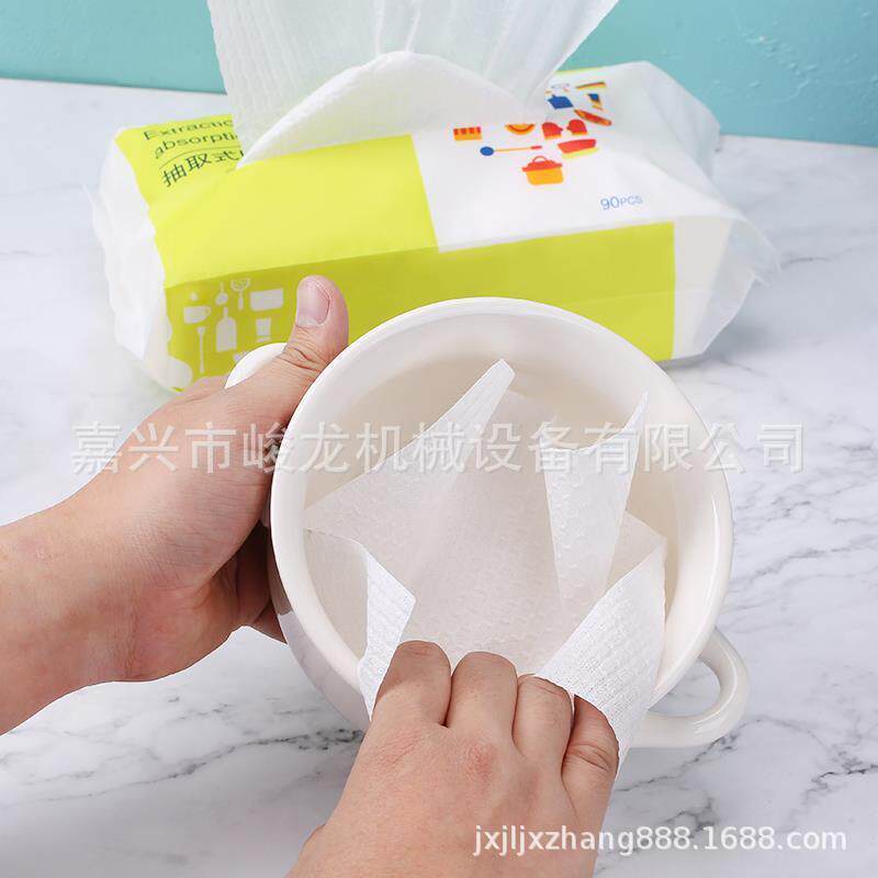 全自动抽纸机棉柔巾无纺布手拉手折叠机回旋切连线自动包装机