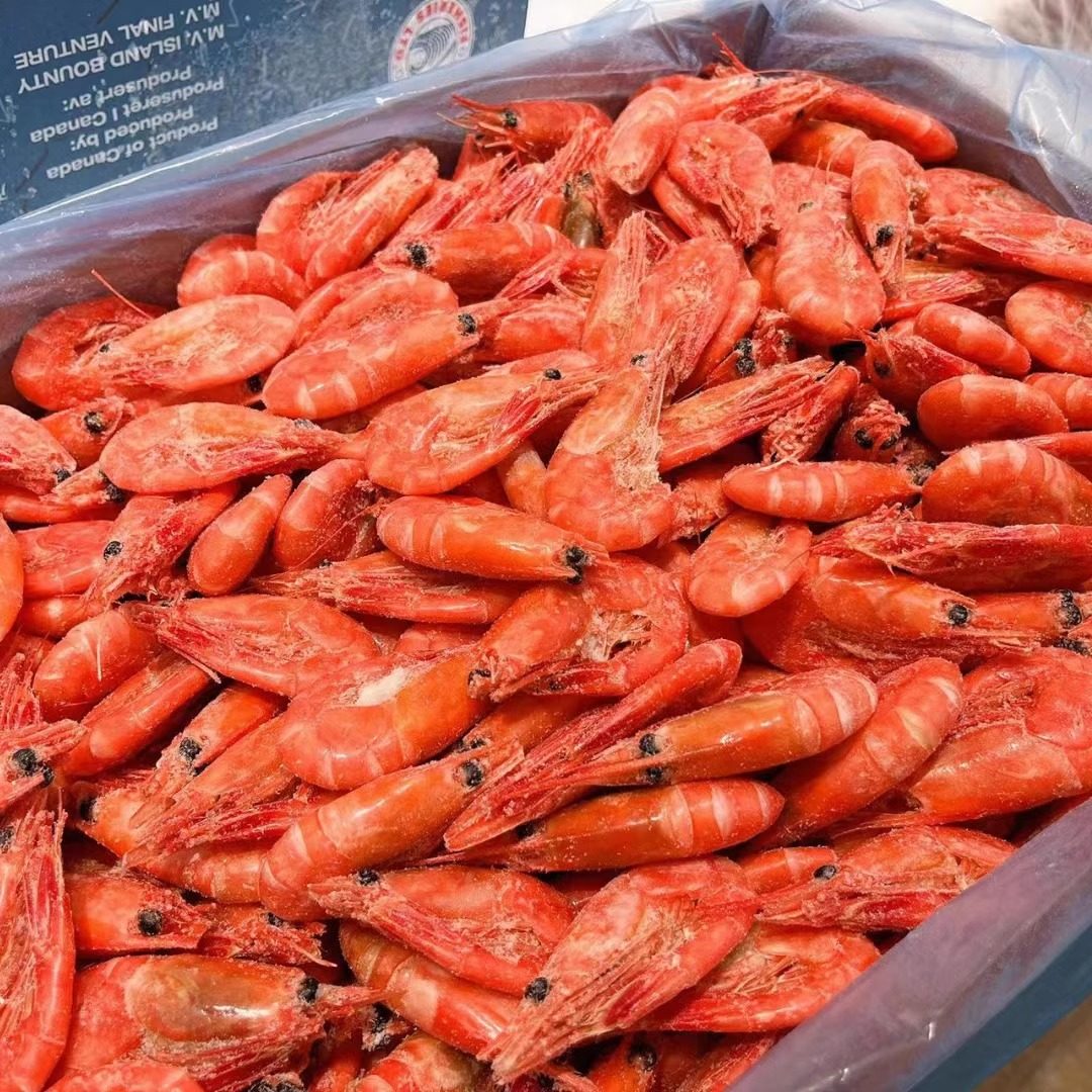 新货加拿大国王北极甜虾特大号头籽腹籽冰虾元宝虾熟冻解冻即食