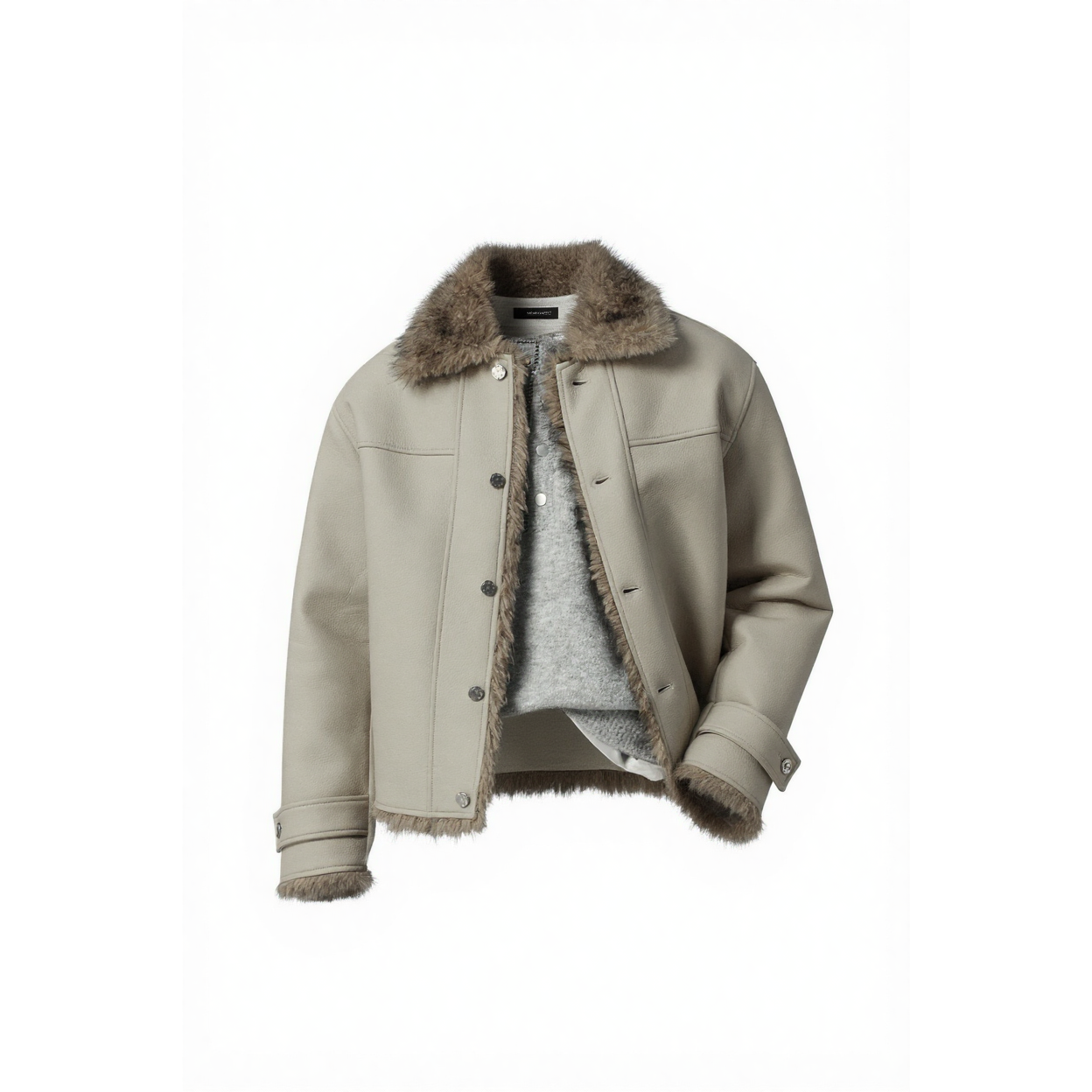 时尚短款大翻领休闲夹克外套男夹棉加厚冬季款防寒外衣2025棉服衣