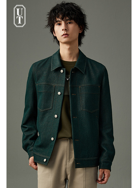 明辑线牛仔夹克男宽松潮流百搭春秋季上衣休闲痞帅工装男士外套