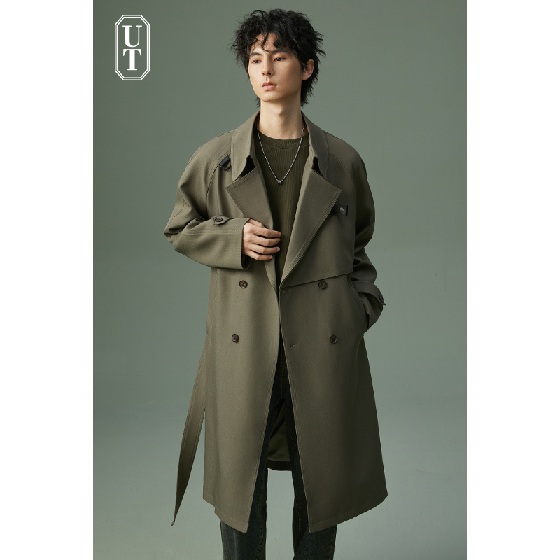 休闲风衣男中长款抗皱垂坠高级感