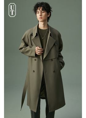 宽松休闲风衣男士中长款抗皱垂坠高级感2025春秋季新款克鲁苏外套