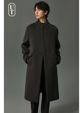 新中式立领羊毛呢子大衣男长款过膝新款2025风衣保暖加厚冬季外套