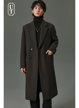 羊毛大衣男士中长款2026新款秋冬季加厚单面呢上衣风衣呢子外套男