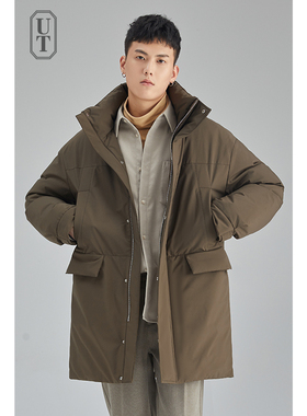 全定制冬季三防羽绒服男士中长款加厚潮牌派克面包服鸭绒保暖外套