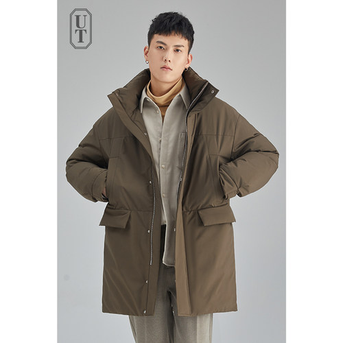 中长款加厚羽绒服保暖面包服男士