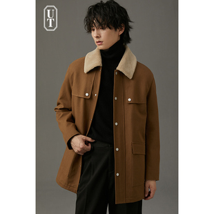 羊羔毛派克服中长款夹克大衣男士风衣冬季韩版潮流加厚保暖外套男