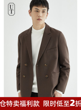 毛呢西服男短款韩版潮流休闲单件小西装加厚秋冬季羊毛呢子外套男