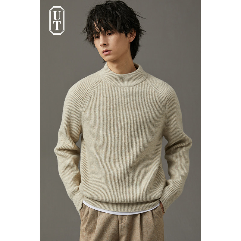 重磅羊毛衫男士冬季新款半中高领