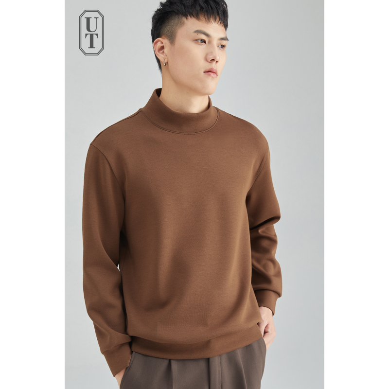 长袖衫圆领上衣高级感空气层男士