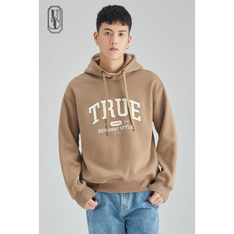 外套连帽秋冬季字母宽松休闲长袖