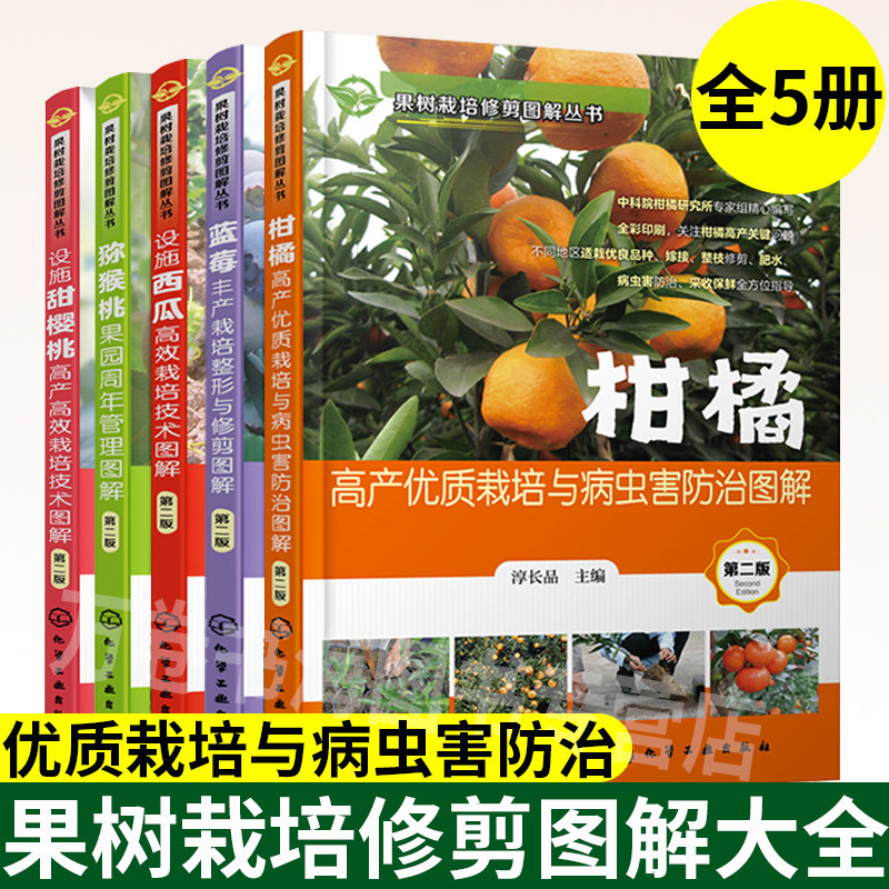 果树栽培修剪图解丛书 全5册 柑橘+西瓜+猕猴桃+甜樱桃+蓝莓 高产高效栽培技术 栽培整形与修剪 高产优质栽培与病虫害防治