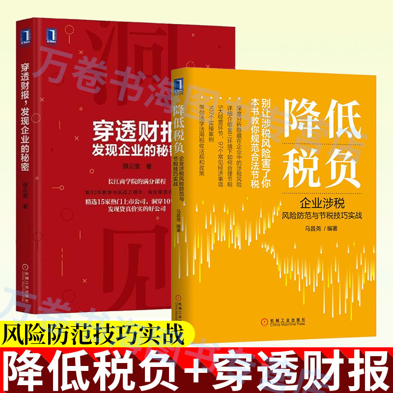 降低税负+穿透财报管理 财务管理 纳税申报与纳税筹划操作实务书籍公司财务报表分析教程书籍