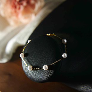 FiL天然珍珠满天星美国14K包金手链手串气质百搭轻奢高级感INS女