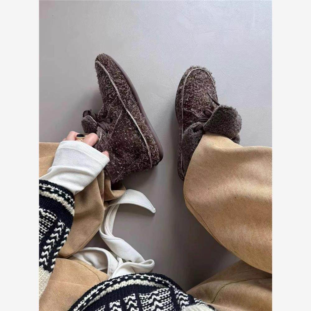 小众设计新款雪地靴毛毛棉鞋女皮毛一体加绒复古大棉靴保暖豆豆鞋,女鞋,时尚雪地靴,淘宝优惠券,粉丝福利购,淘宝优惠卷