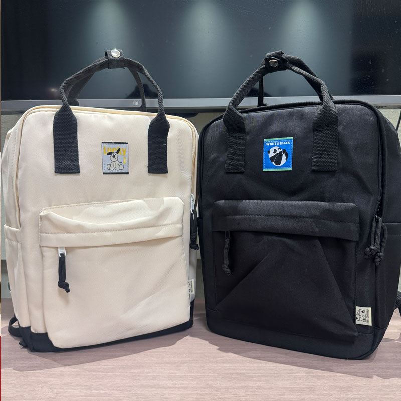 初中学生补课专用书包男孩补习手提包帆布袋青少年高中生双肩背包图片