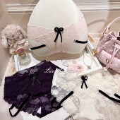 捞捞酱「香欲美人」性感软蕾丝纯欲三角内裤 蝴蝶结透气低腰无痕新