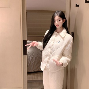 「小暖包系列」睡衣女秋冬款2025新款加绒加厚三层夹棉冬季家居服