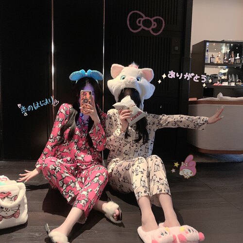 家居服印花可爱睡衣姐妹款