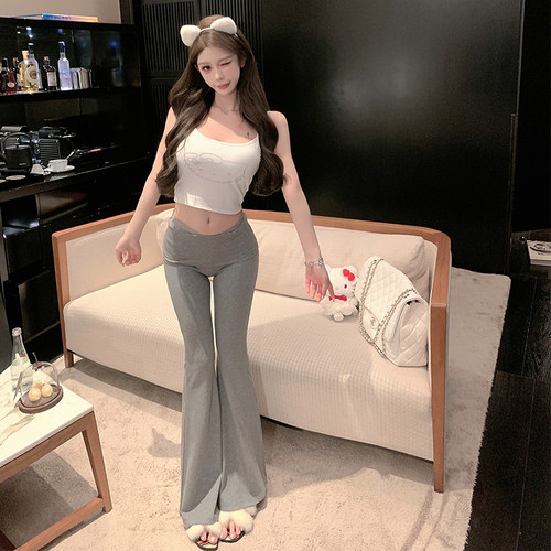蕾丝拼接休闲懒人裤高腰显瘦