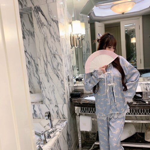 冰丝时尚睡衣家居服复古