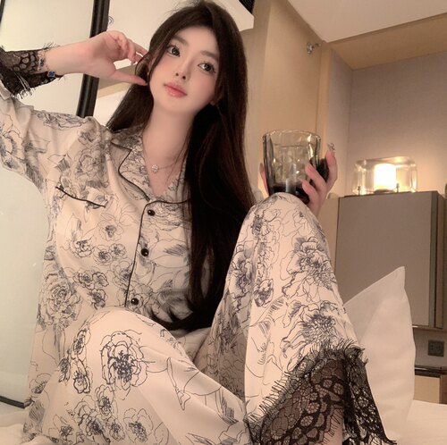 气质冰丝睡衣家居服纯欲姐姐