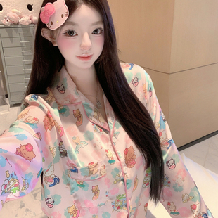 捞捞酱「黑皮kt日记」性感冰丝睡衣女夏季纯欲风2025新款家居服