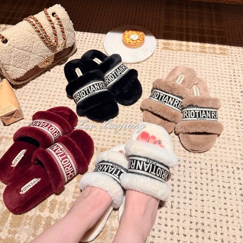 捞捞酱「居家chao好穿」软绵绵毛绒绒休闲小香风拖鞋仿兔毛可外穿