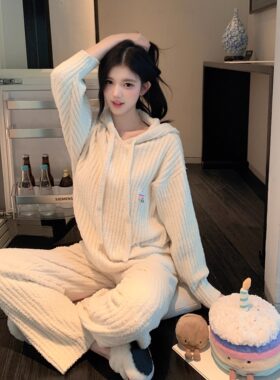 「jelly小蛋糕」半边绒冬季2025新款加绒加厚睡衣女秋冬款家居服