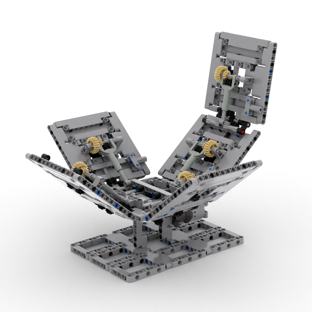 小小工程师国产积木电动齿轮工程机械模型科技拼装立方体展开机构