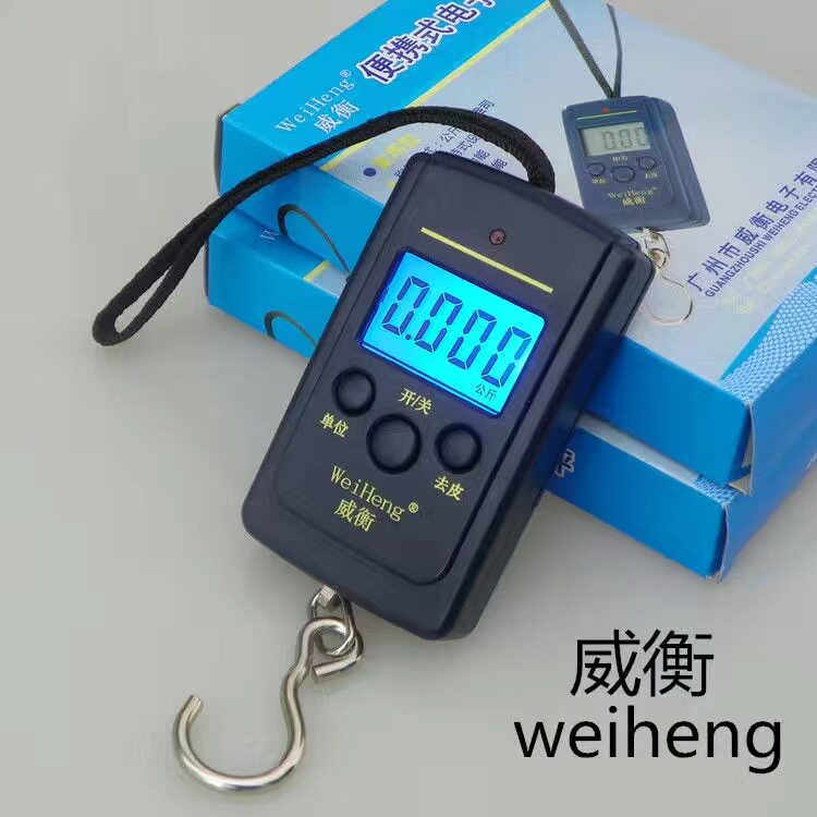 威衡40kg精准手提迷你电子快递称口袋挂秤便携弹簧称中文公斤市斤