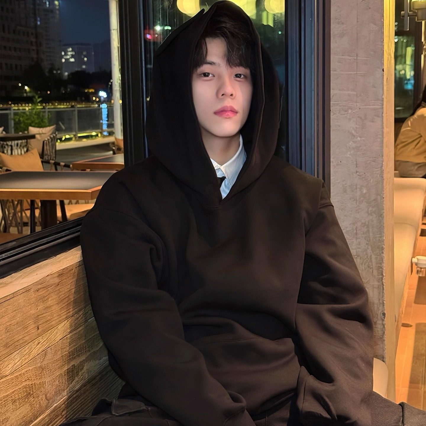 TAJN潮牌美式高街黑色连帽卫衣男女款秋冬季oversize宽松休闲外套,男装,卫衣,淘宝优惠券,粉丝福利购,淘宝优惠卷