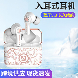 新款TS-100蓝牙5.3无线耳机 立体声无线迷你游戏运动降噪蓝牙耳机