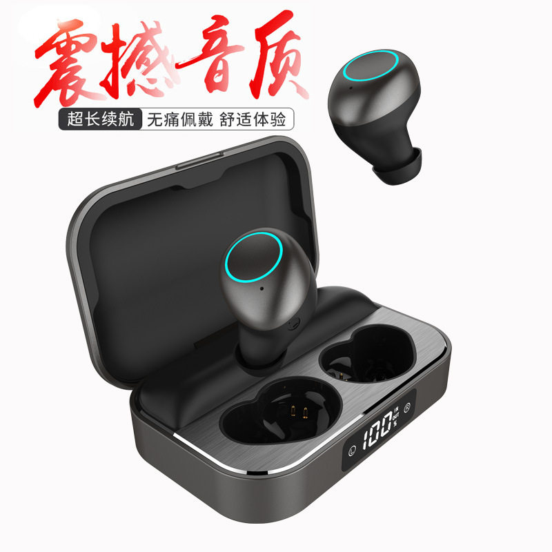 私模蓝牙耳机数显tws入耳式耳塞式迷你运动真无线降噪5.2跨境