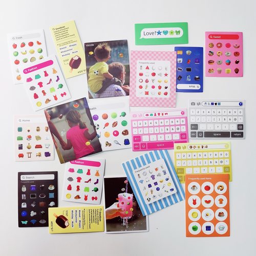 韩国现货OAB贴纸包emoji心情复古短语ins风设计素材手账拼贴纸包