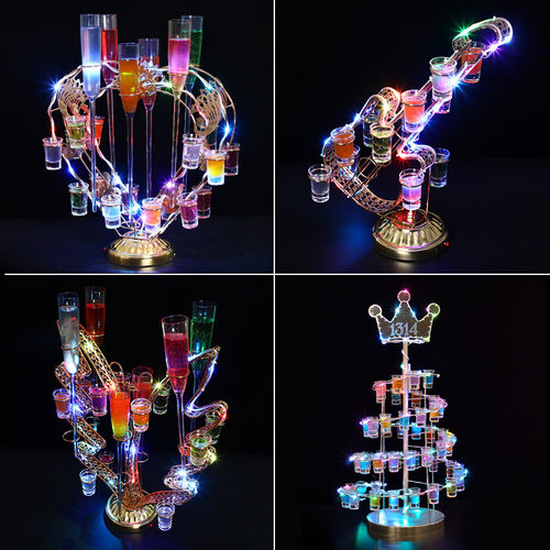 子弹心形夜场ktv洋酒led发光杯架