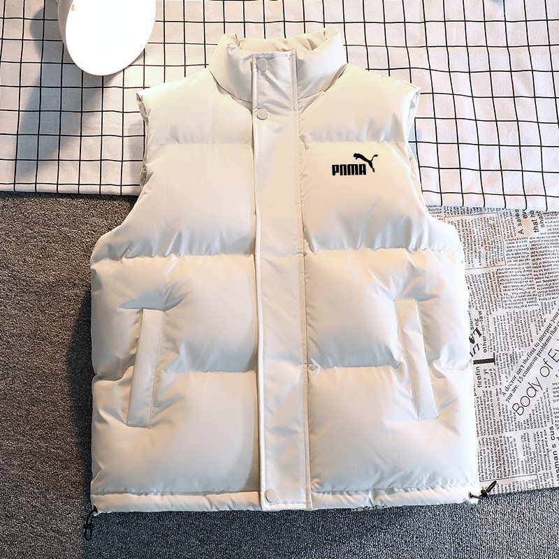 现货清仓秋冬季新款纯色保暖百搭男女款棉服马甲外套