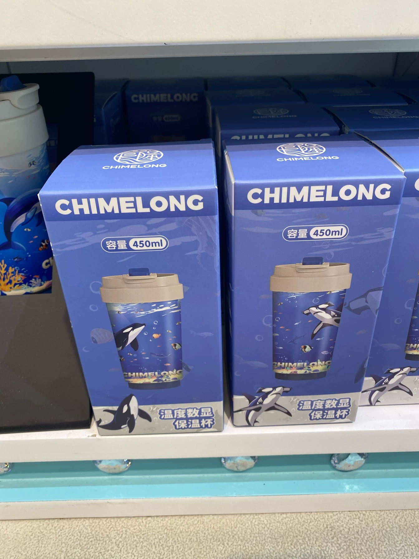 长隆旅游纪念品动物园礼物虎鲸海豚保温杯水杯杯子吸管防漏学生杯