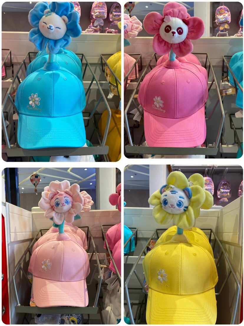 珠海长隆纪念品旅游礼物北极熊海豚花朵棒球帽琦琦卡卡公仔帽子