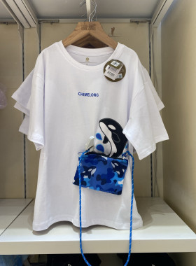 珠海长隆旅游纪念品 虎鲸迷彩包T恤衣服短袖儿童纯棉衣服