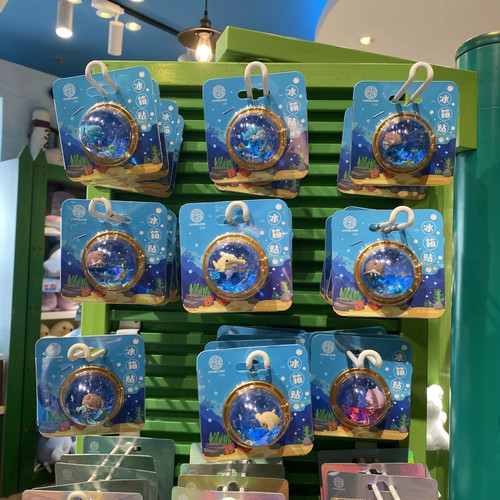 珠海长隆海洋王国纪念品海豚注油冰箱贴入油磁性贴鲸鲨海象锤头鲨