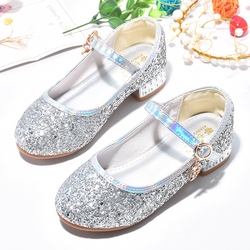 女童高跟单鞋走秀礼服公主水晶鞋