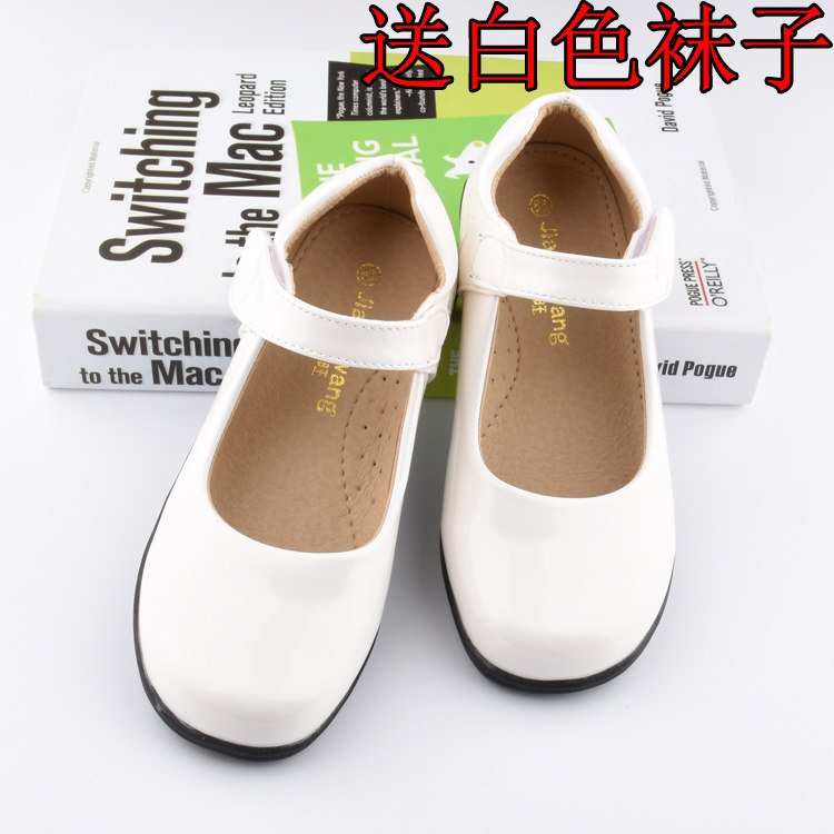 女童皮鞋校服礼仪鞋儿童白色单鞋学生表演出黑色合唱鞋公主软底鞋