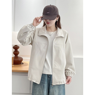 大码 外套女休闲百搭韩系冲锋衣胖mm短款 女装 春季 夹克 巨好看 翠袖