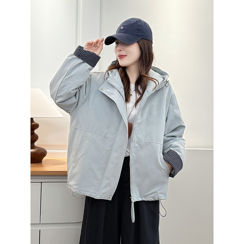 大码女装冬季棉衣加厚连帽派克服棉服女2025新款胖mm棉袄夹棉外套