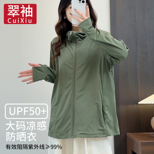 翠袖2026新款防晒衣女款大码胖mm宽松型冰丝防晒服夏季轻薄透气潮