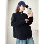 新款 胖mm休闲立领卫衣外套女2026春季 宽松显瘦正肩上衣服 女装 大码