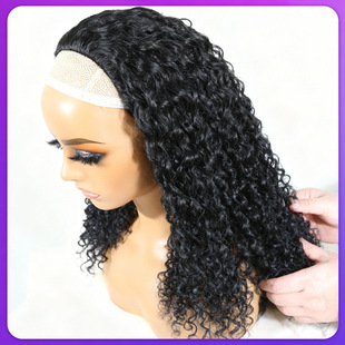 Wig Half Curly Wigs真人发丝假发 跨境半假发Kinky